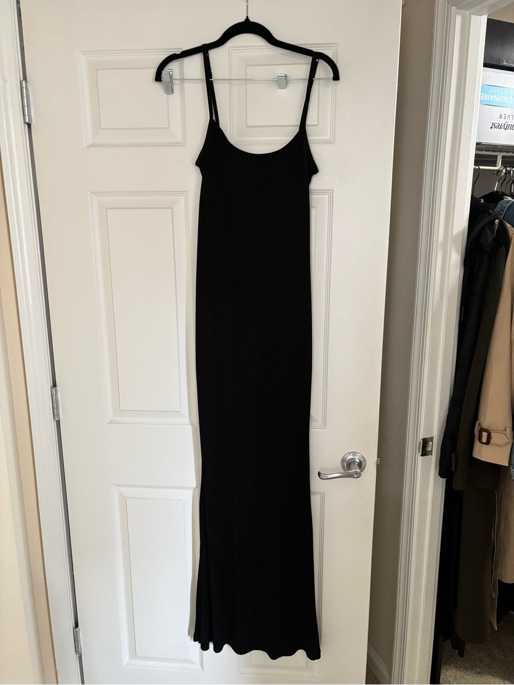Black Maxi Dress with Spanx shorts under- Classic Minimalist Style